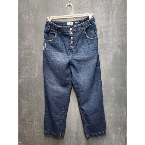 Kensie Jeans The High Rise Barrel Button Front Jean Size 10/30 - Picture 1 of 10